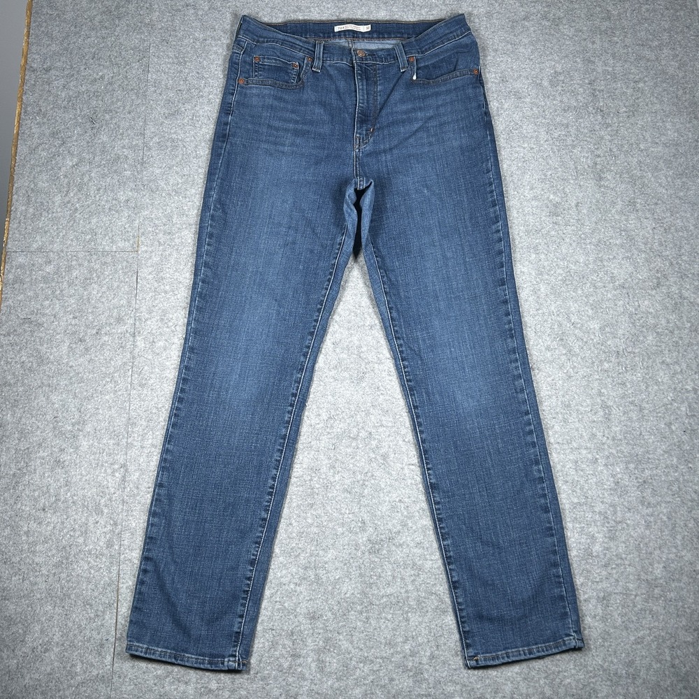 Levi's 724 High Rise Straight Denim Jeans Womens 32x29 Medium Wash Blue Stretch